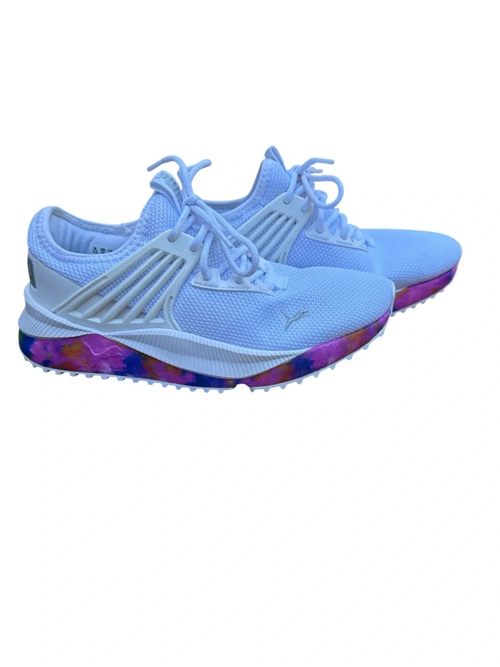PUMA Women’s Size 6 White Athletic Sneakers Rainbow Sole Running Shoes
